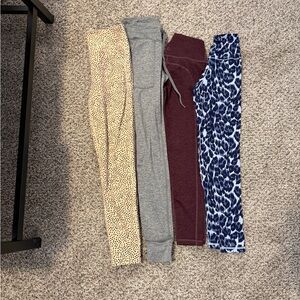 Aerie & Abercrombie Multi-Pack Leggings - Gray, Burgundy, Leopard, Blue Leopard